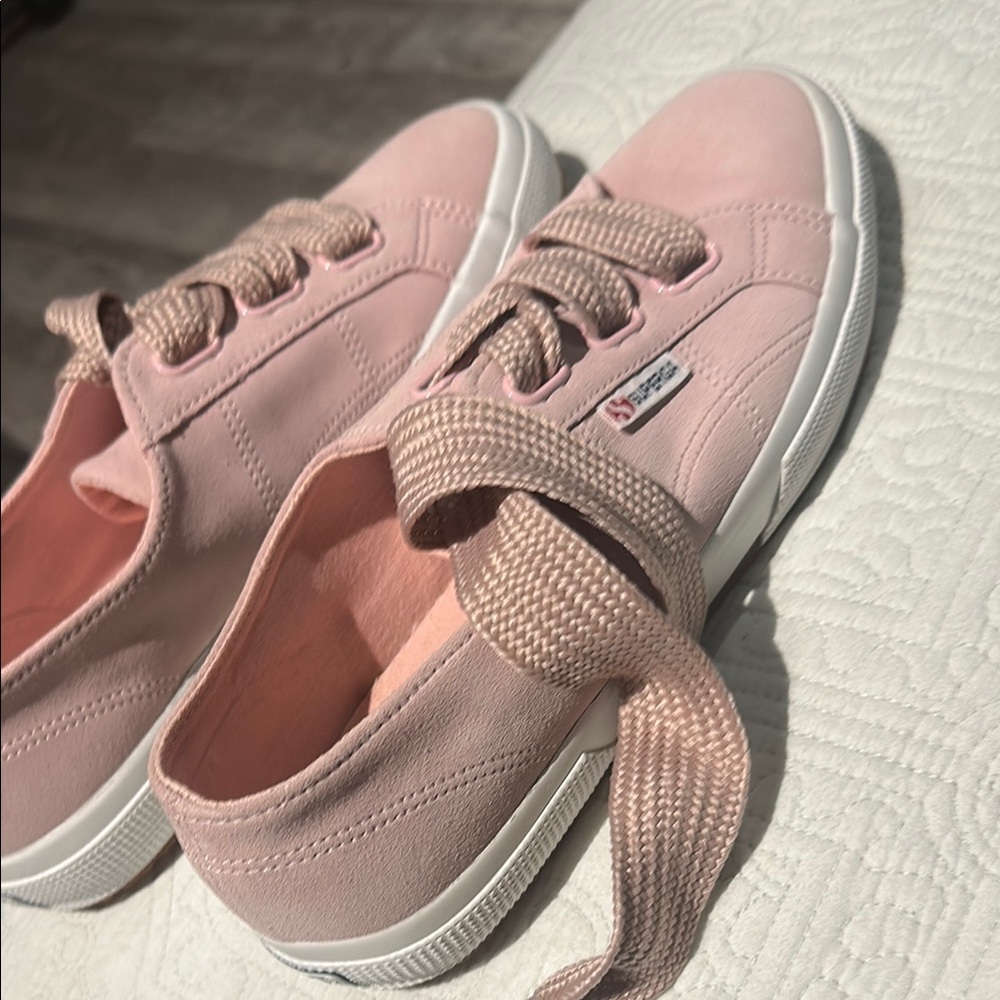 Superga Pink Canvas Sneakers with White Soles new